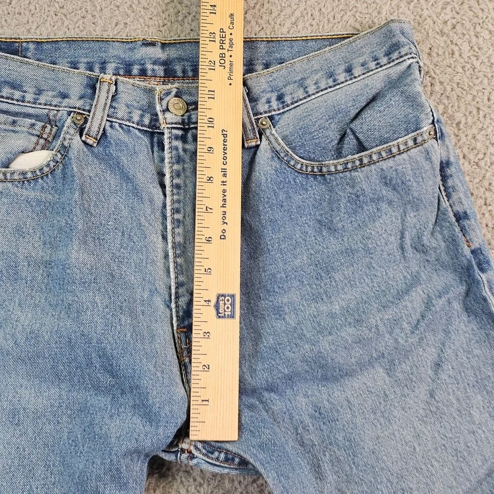 Levis 505 Jeans Mens 32x30 Light Blue Regular Fit Straight Leg Denim Zip Fly